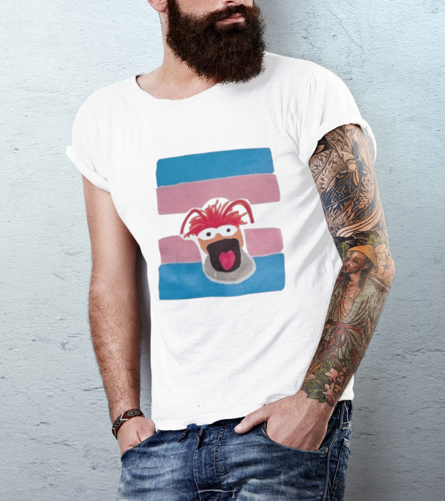 Pepe The King Prawn Muppets Transgender Pride Trans Flag T-Shirt