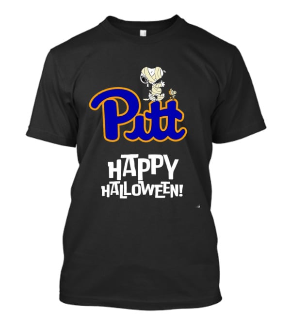 Pitt Panthers Snoopy Woodstock Mummy Happy Halloween T-Shirt