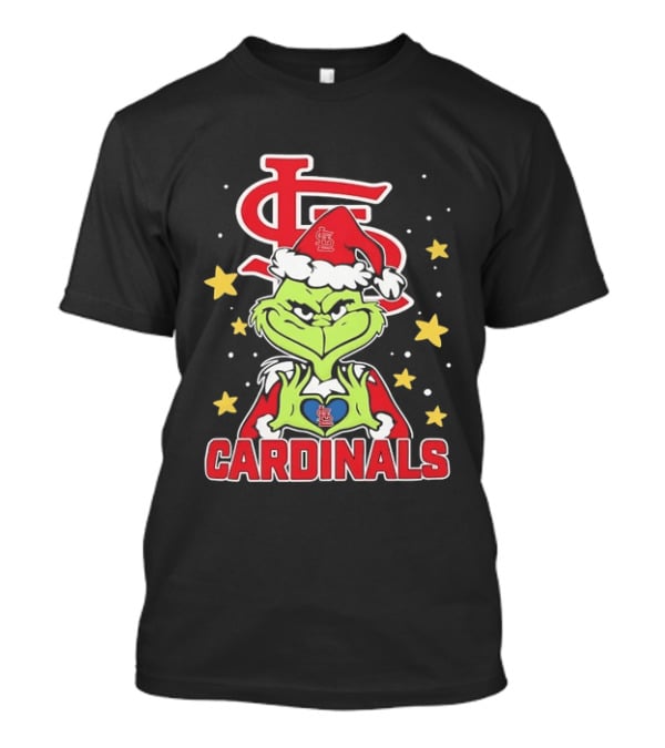 St Louis Cardinals Grinch Heart Hands Christmas 2026 T-Shirt