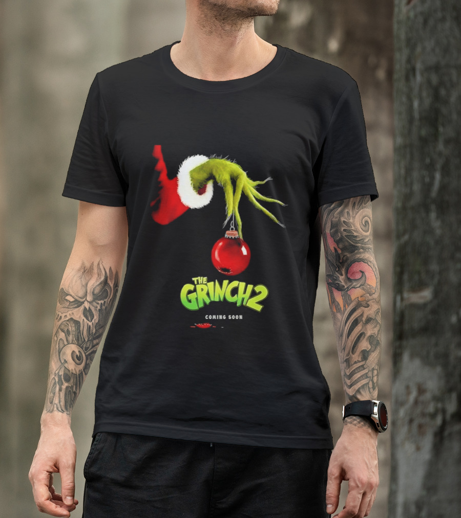 The Grinch 2 Coming Soon Christmas Movie Santa Hat Ornament T-Shirt