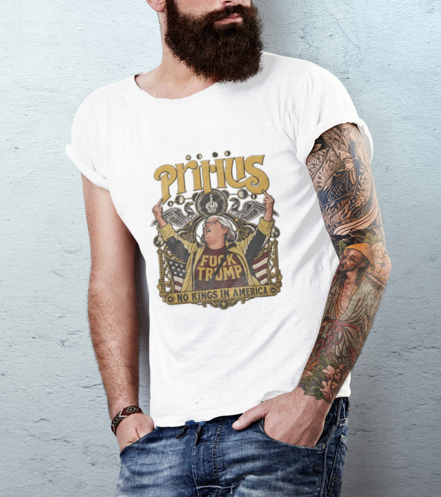 Primus No Kings In America Middle Finger Aunt Sue T-Shirt
