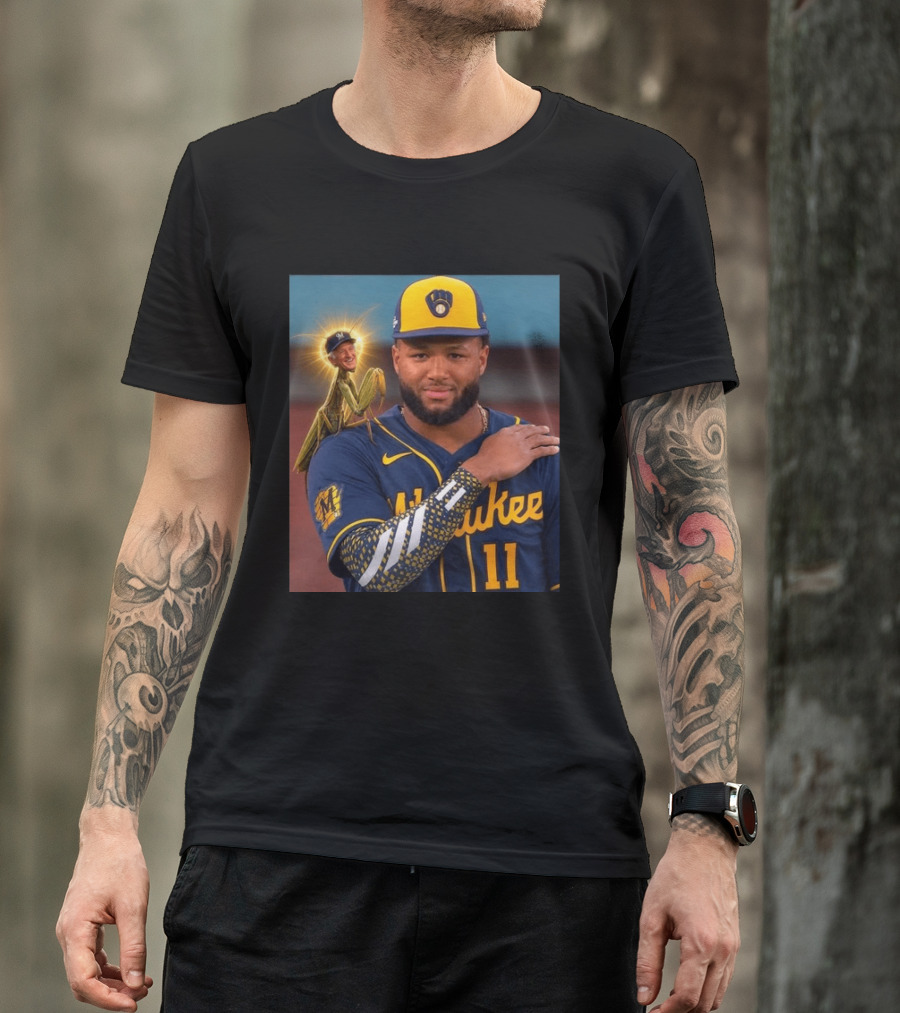 Milwaukee Brewers Uecker Praying Mantis Good Luck Charm T-Shirt