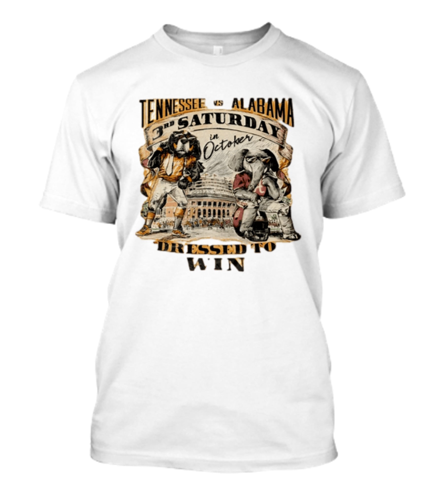 Tennessee Vs Alabama Third Saturday In October Mascots Dressed To Win T-Shirt