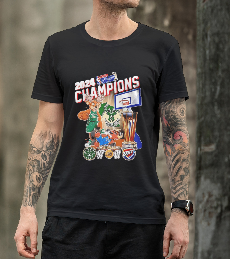 2024 NBA Cup Champions Milwaukee Bucks 97 81 Final T-Shirt