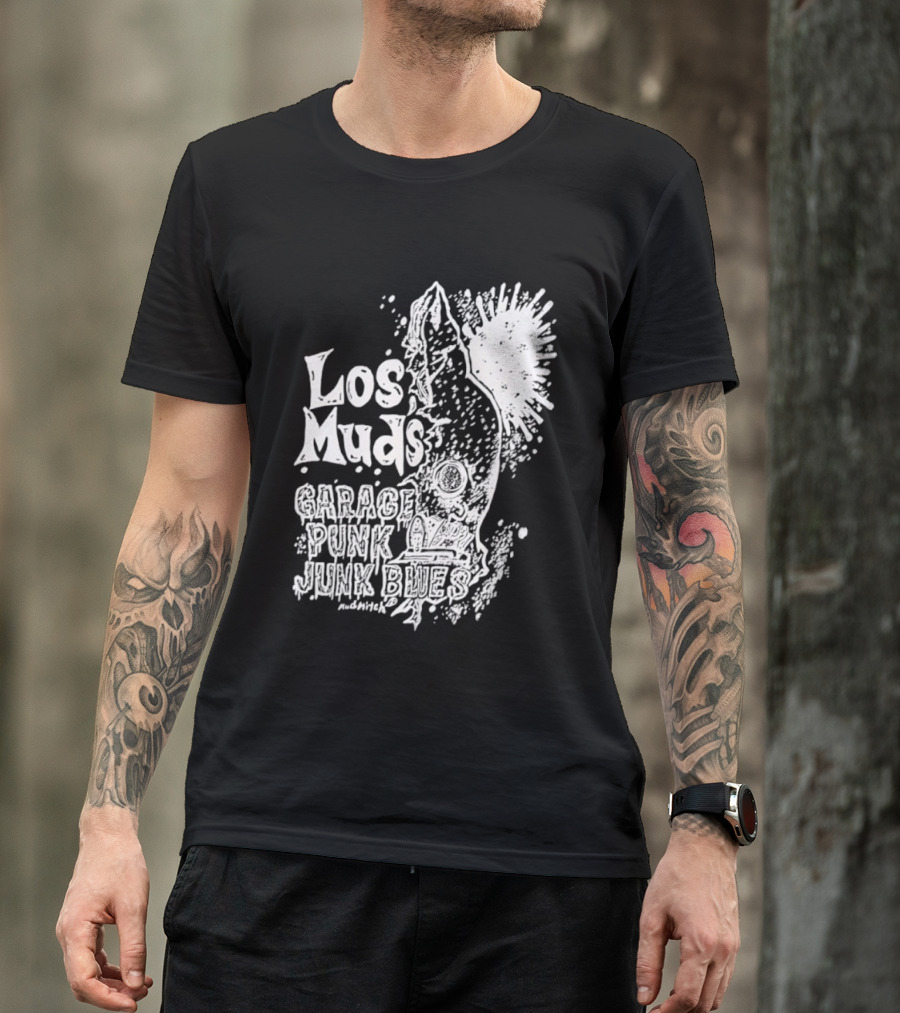 Los Muds Garage Punk Junk Blues Mudhitch Mohawk Sketch T-Shirt