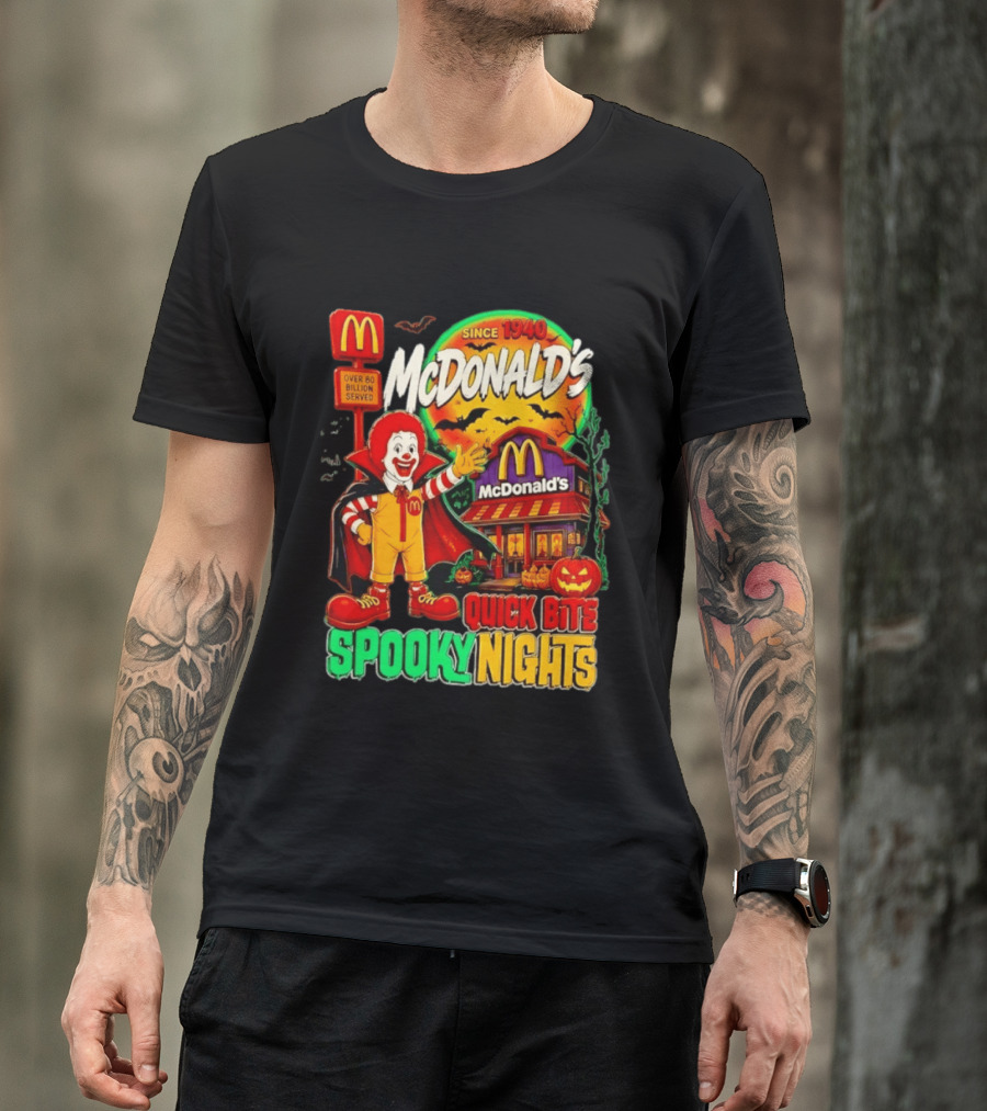 McDonald's Ronald McDonald Spooky Nights Quick Bite Since 1940 Over 60 Billion Served T-Shirt