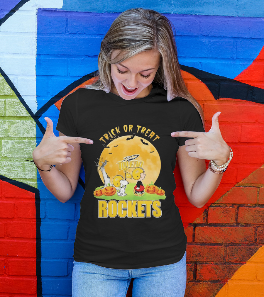 Toledo Rockets Trick Or Treat Halloween Charlie Brown Snoopy T-Shirt