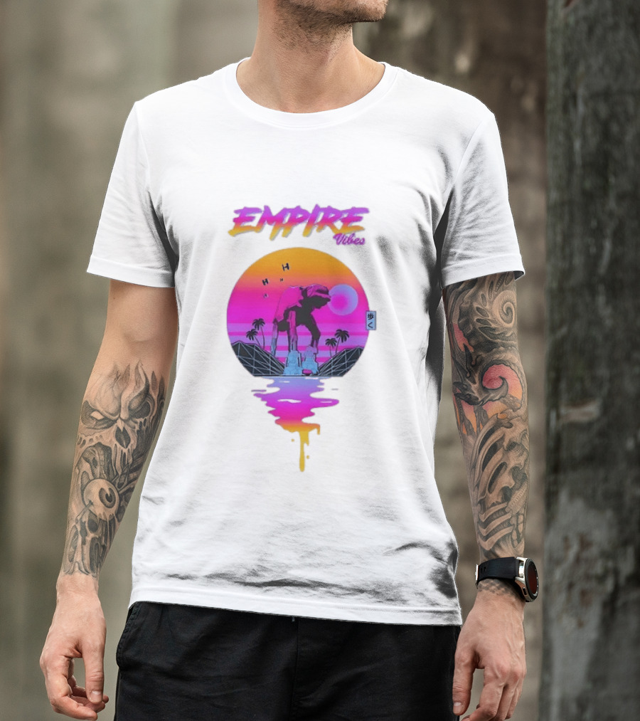 Empire Vibes AT AT Walker Star Wars Sunset T-Shirt