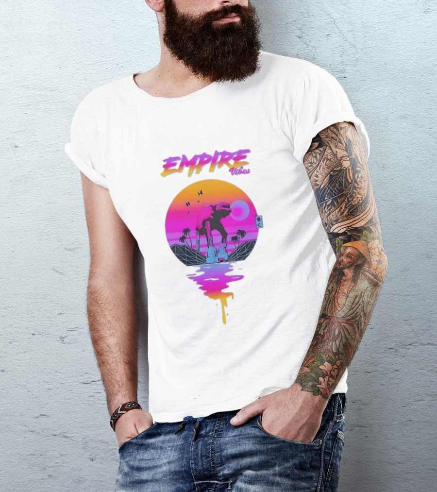 Empire Vibes AT AT Walker Star Wars Sunset T-Shirt