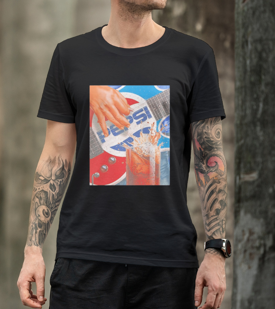 Pepsi Guitar Soda Splash Beverage Music Rock N Roll T-Shirt