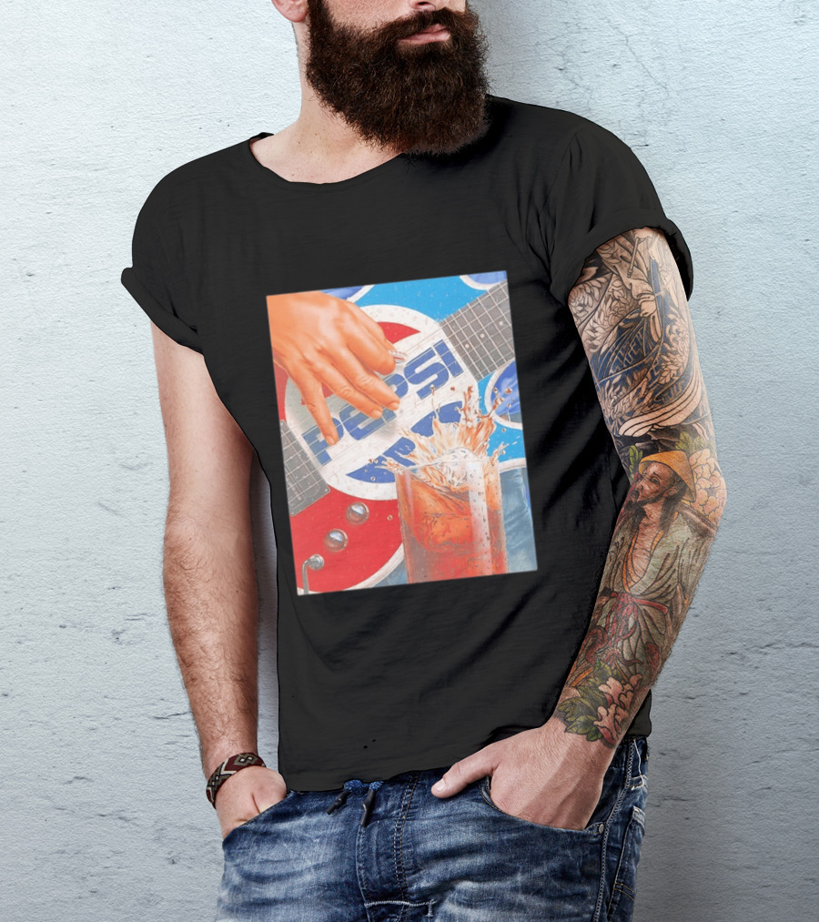 Pepsi Guitar Soda Splash Beverage Music Rock N Roll T-Shirt