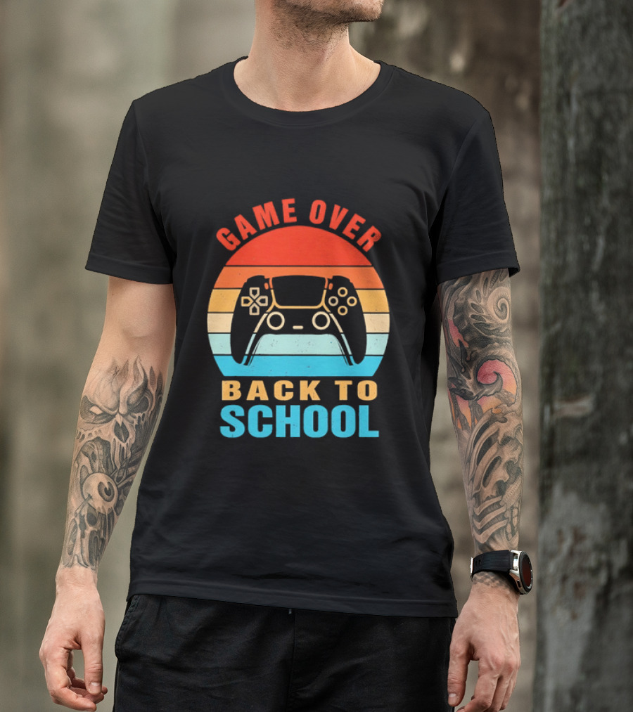 Game Over Back To School Gamer Vintage Controller T-Shirt