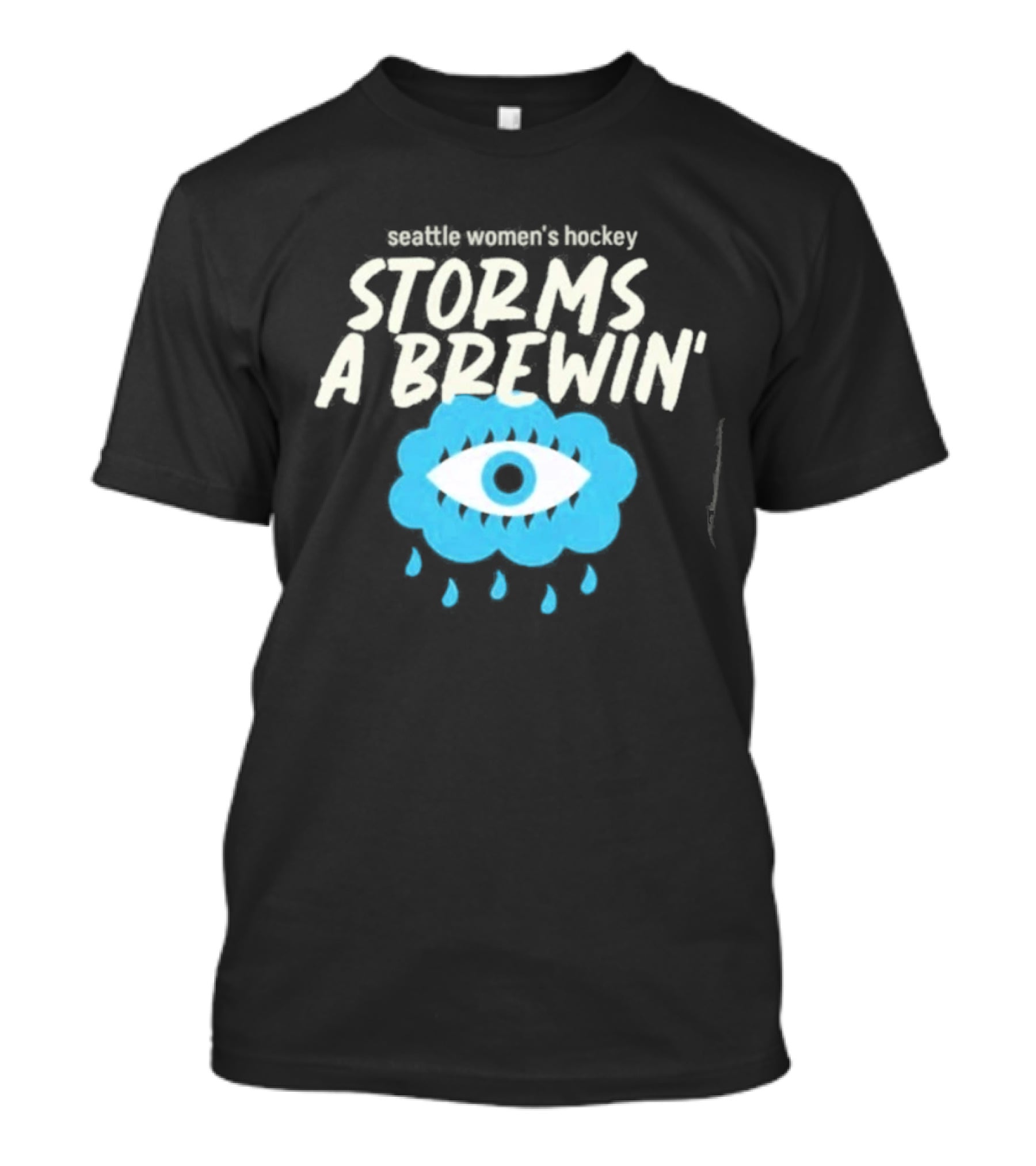 Seattle Women's Hockey Storms A Brewin' Eye And Raindrops T-Shirt