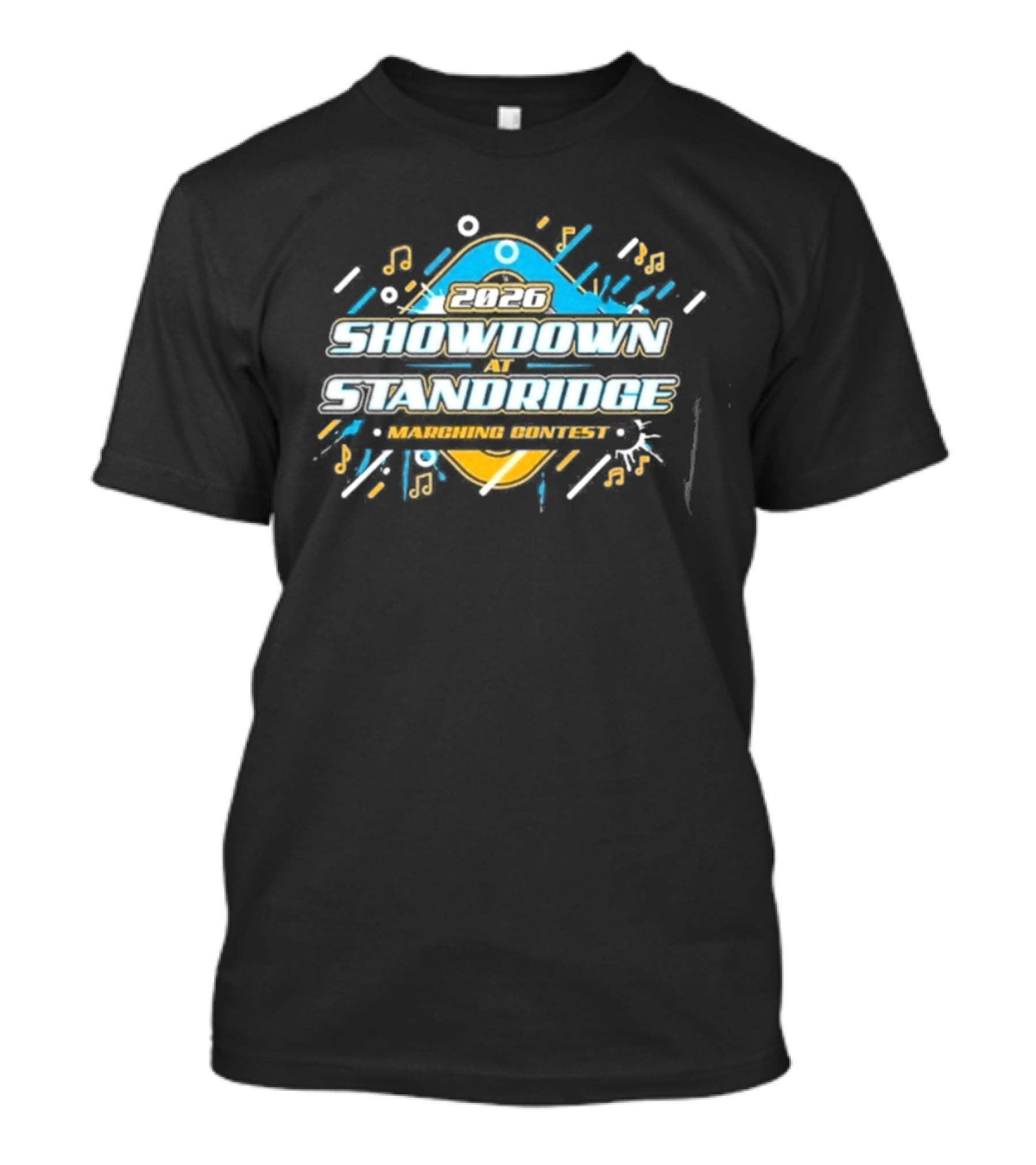 Showdown At Standridge Marching Contest 2026 Music Notes Burst T-Shirt