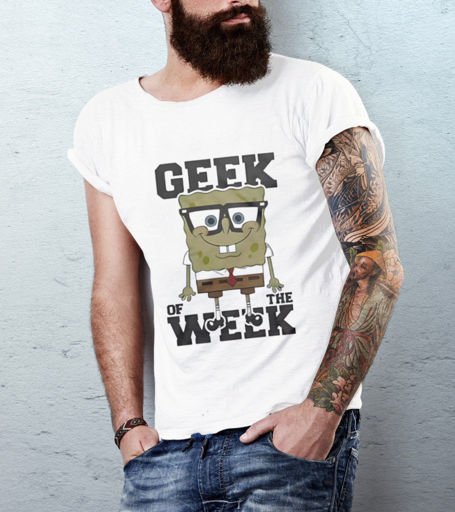 Geek Of The Week Sponge Glasses Tie T-Shirt