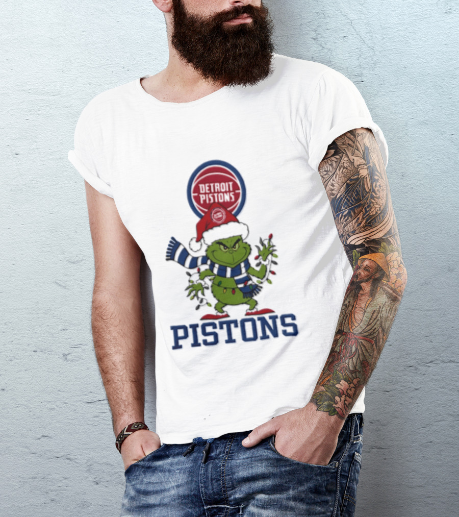 Grinch Detroit Pistons Christmas Basketball 2026 T-Shirt