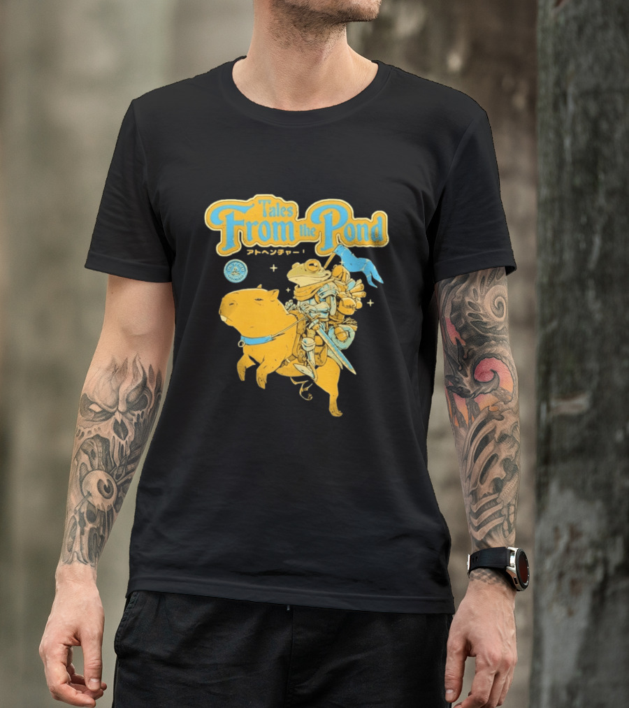 Tales From The Pond Frog Knight On Capybara Adventure T-Shirt