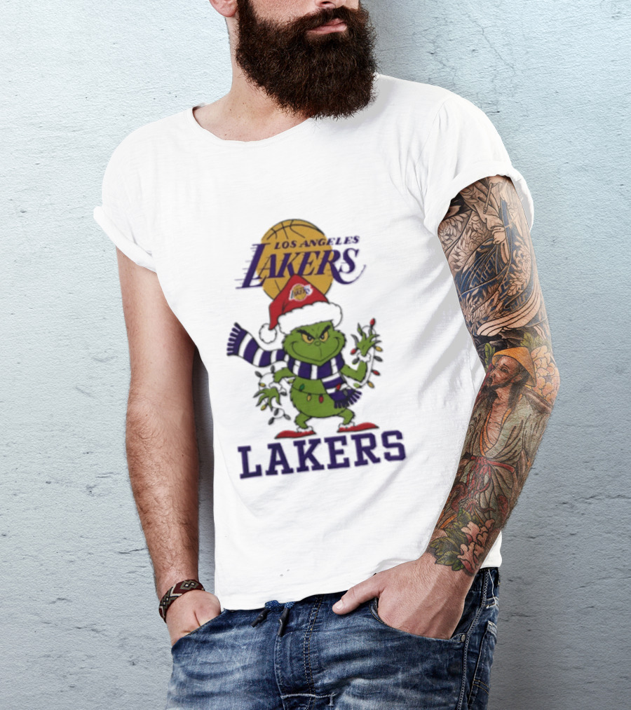 Grinch Los Angeles Lakers Christmas 2026 Holiday Magic T-Shirt