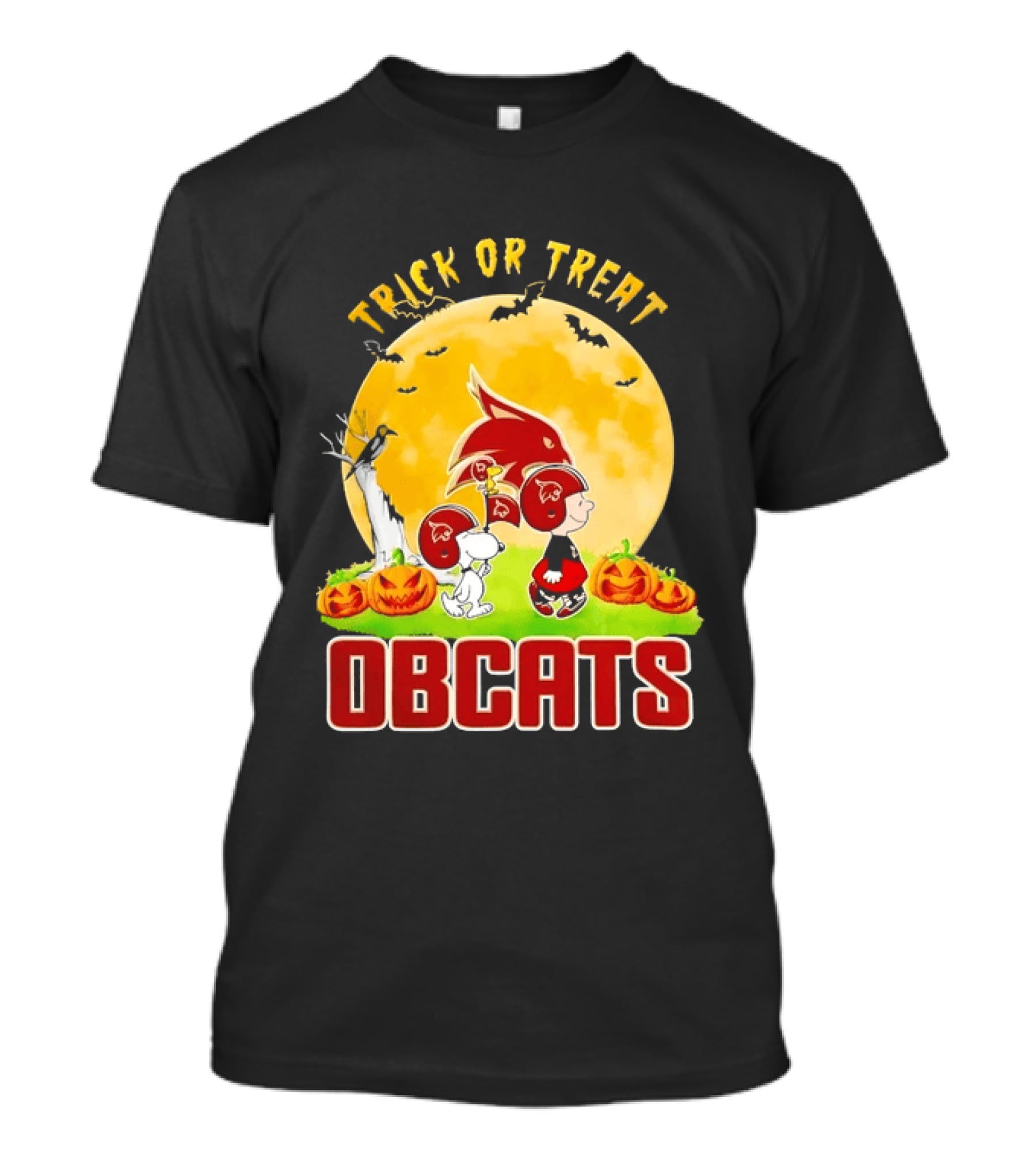 Texas State Bobcats Trick Or Treat Halloween Charlie Brown Snoopy T-Shirt