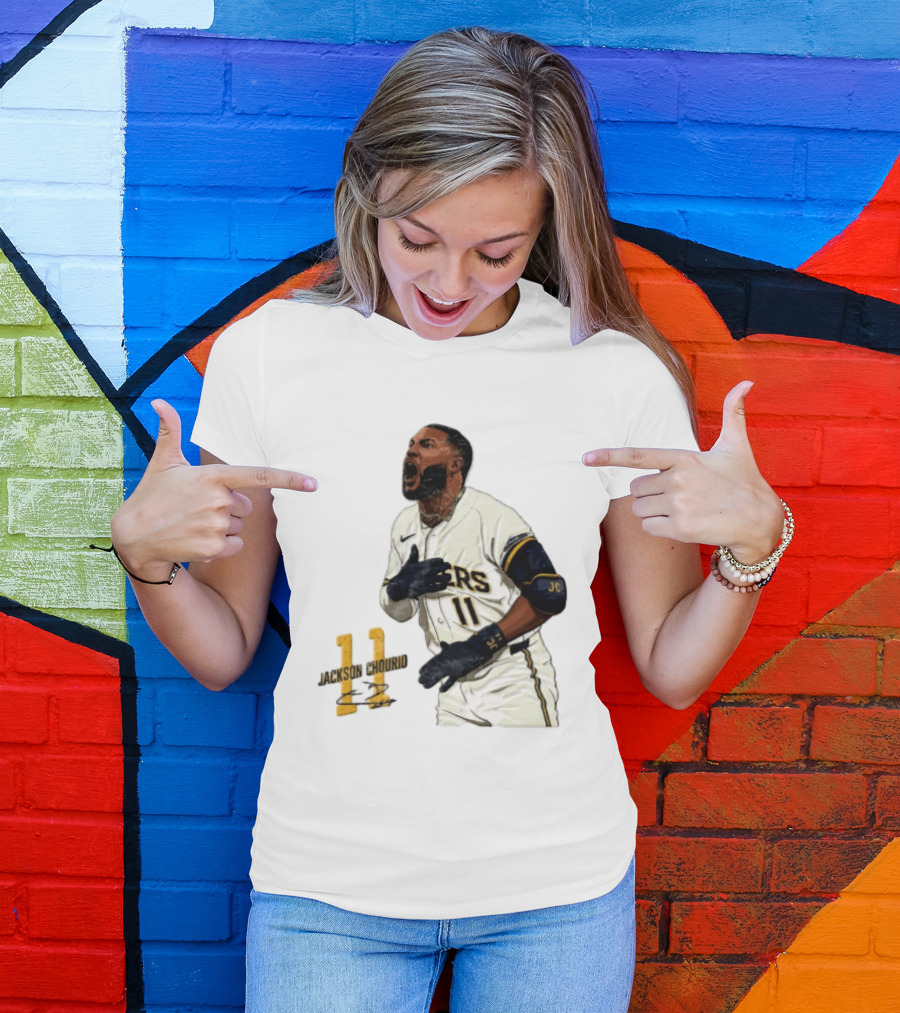 Jackson Chourio 11 Brewers Baseball Player Celebration T-Shirt