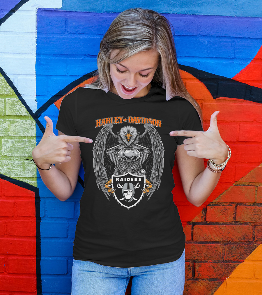 Harley Davidson Raiders Eagle Engine Shield T-Shirt