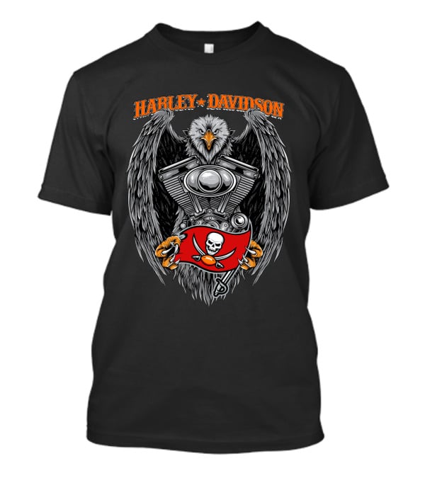 Harley Davidson Tampa Bay Buccaneers Engine Eagle T-Shirt