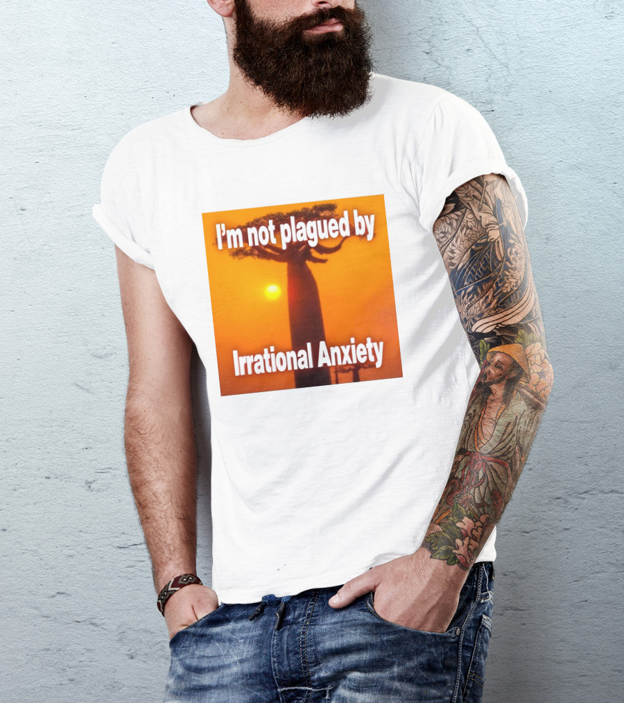 Imbuggyhear Global Self Hypnosis I'm Not Plagued By Irrational Anxiety Baobab Tree Sunset T-Shirt