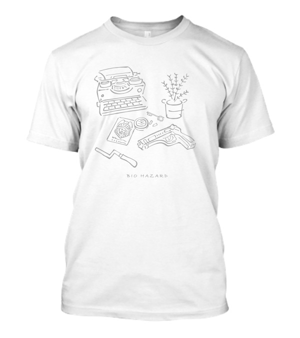 Capcom Biohazard Resident Evil Typewriter Gun Herb Key Badge T-Shirt