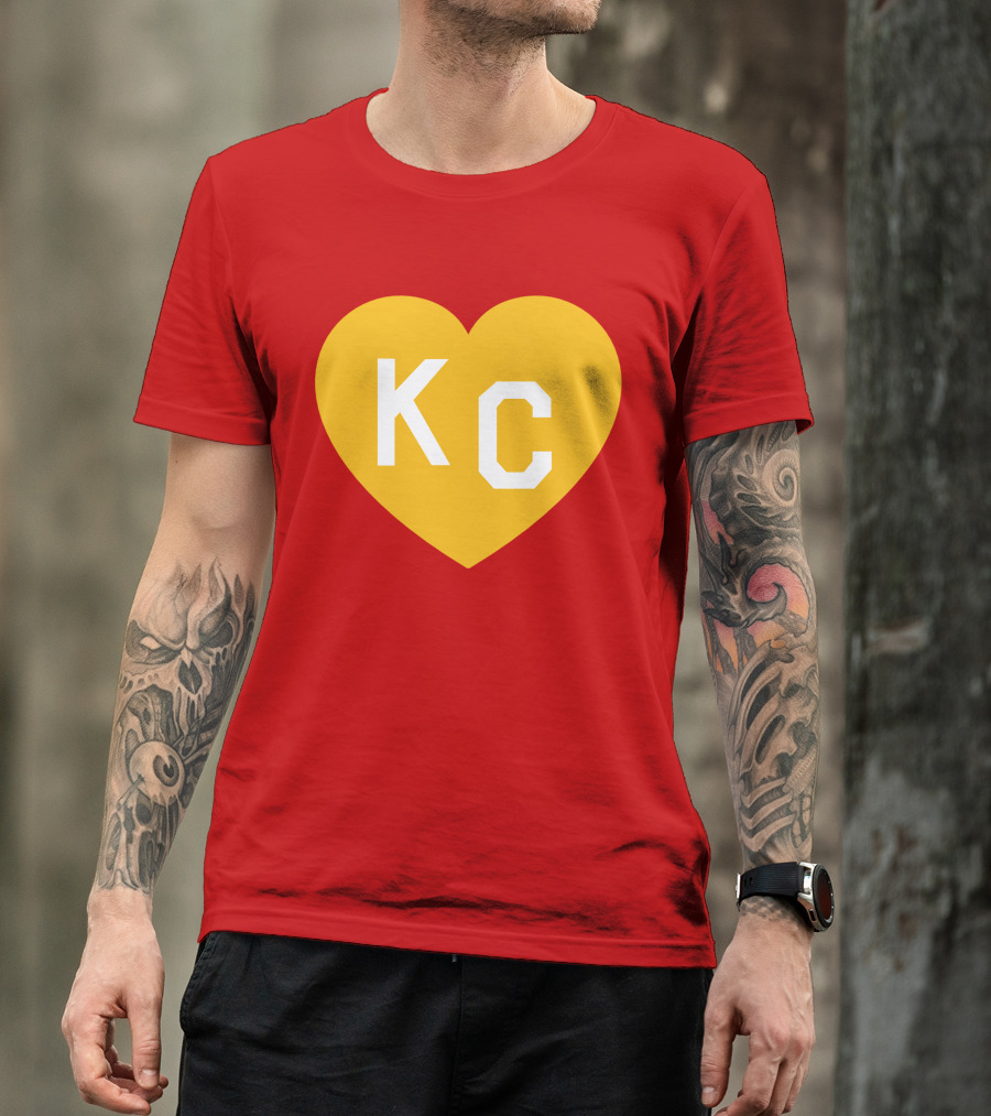 Mishacollinscloset Charlie Hustle Red And Gold KC Heart T-Shirt