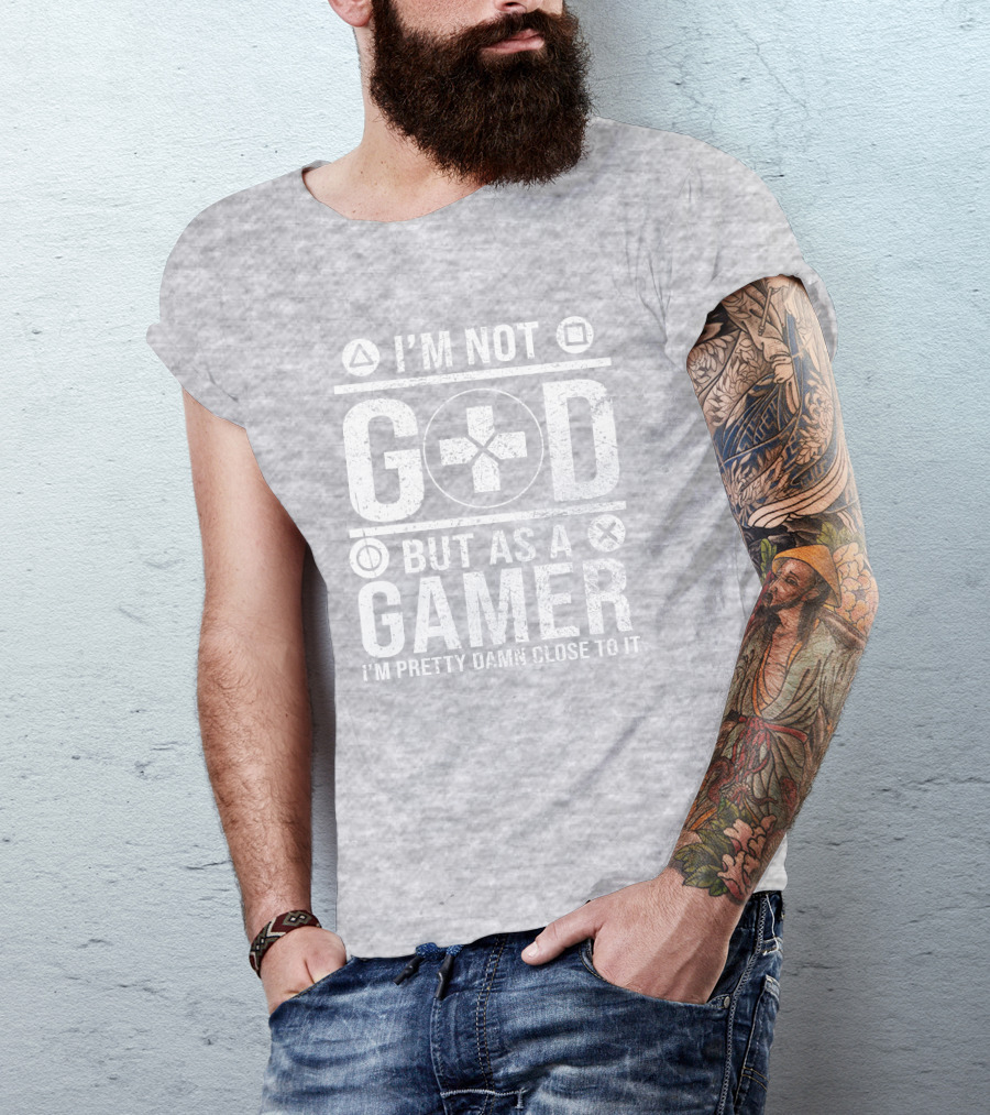 I'm Not God But As A Gamer I'm Pretty Damn Close To It Controller Symbols T-Shirt