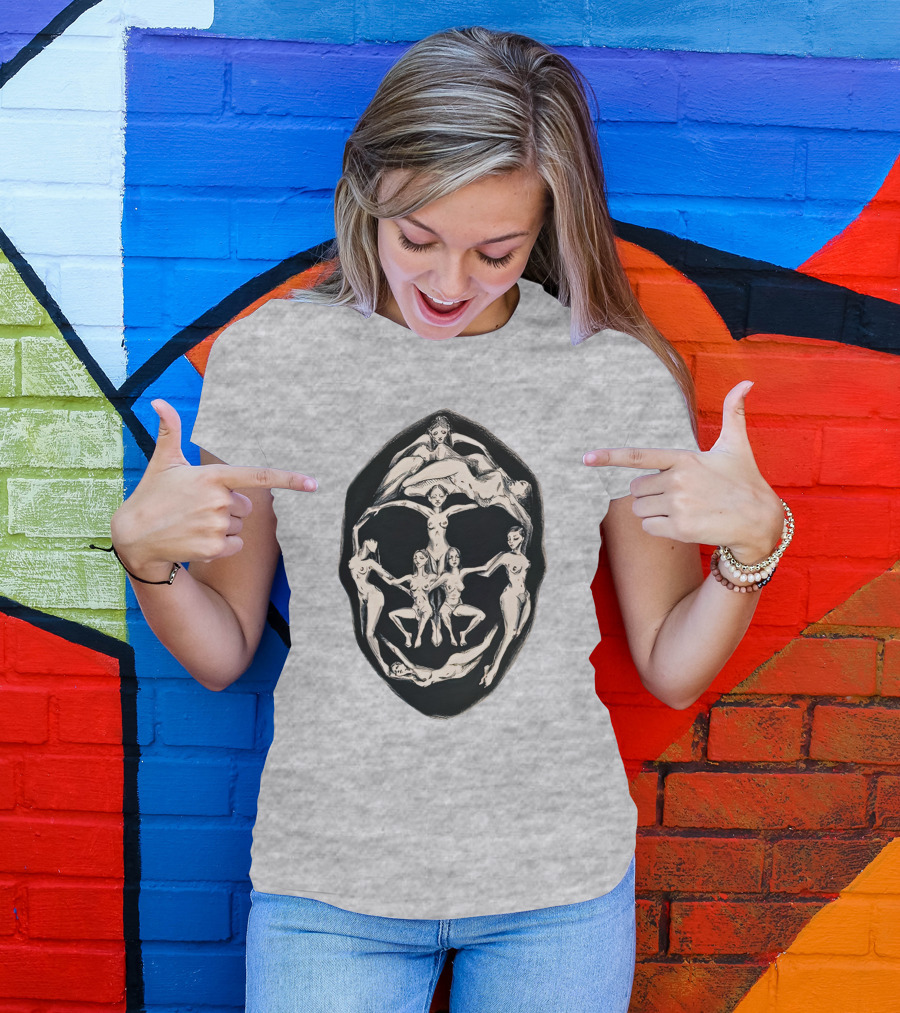 Girl Plastic Art Store Merch Dali Recreation Men's Heavyweight Surrealist Face T-Shirt