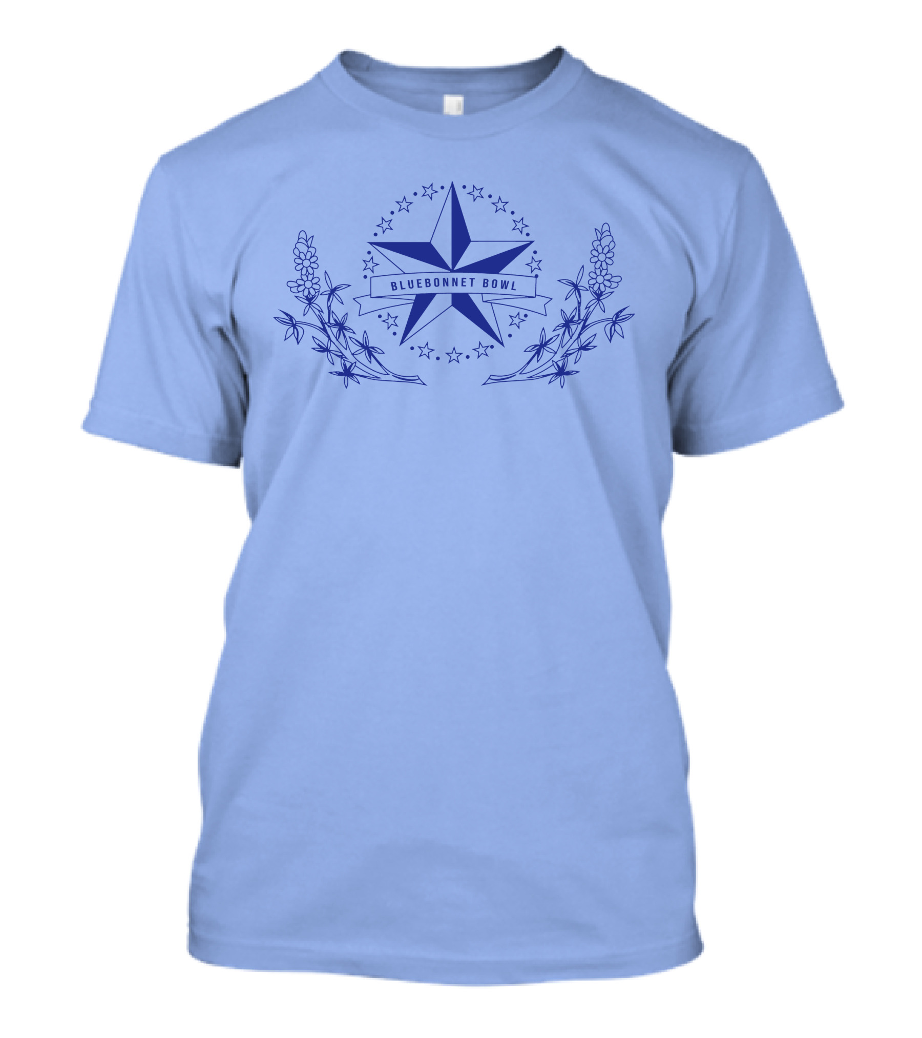 Super 70s Sports Bluebonnet Bowl Star And Floral Motif T-Shirt