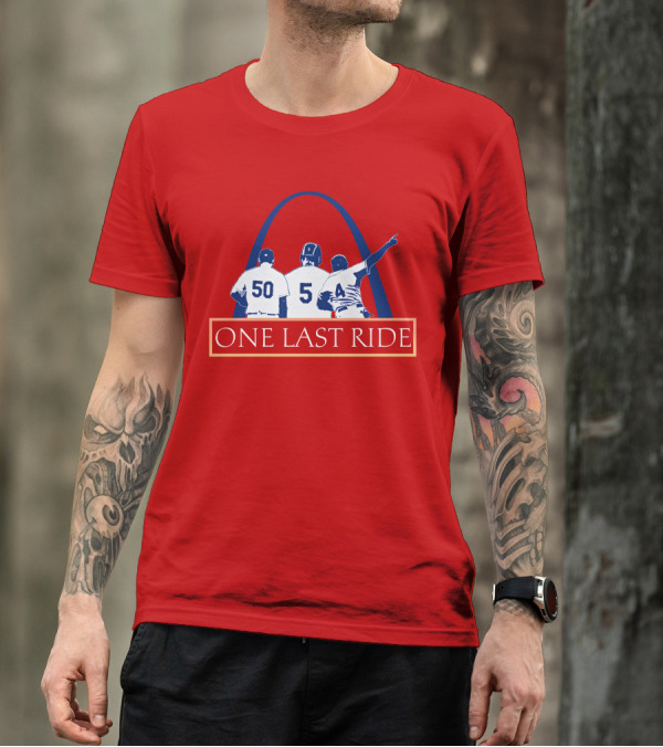 Stl Sports Central Store One Last Ride Baseball Tribute With Arch T-Shirt