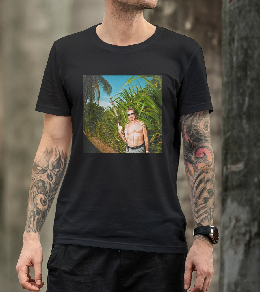 We Are Change Store Great Mac Luke Rudkowski Shirtless Jungle Man With Rifle T-Shirt