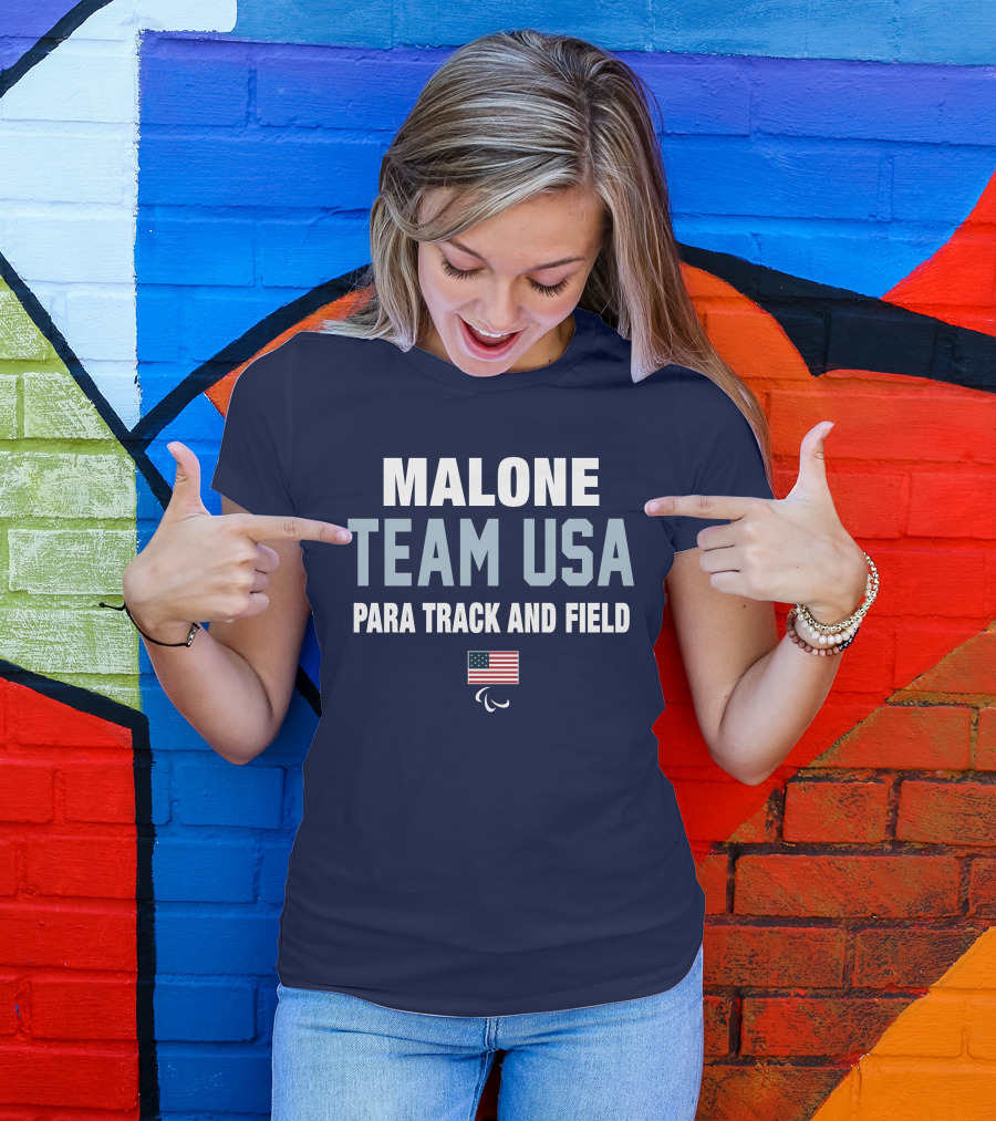 Malone Team USA Para Track And Field Flag T-Shirt