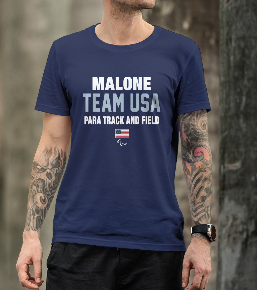 Malone Team USA Para Track And Field Flag T-Shirt