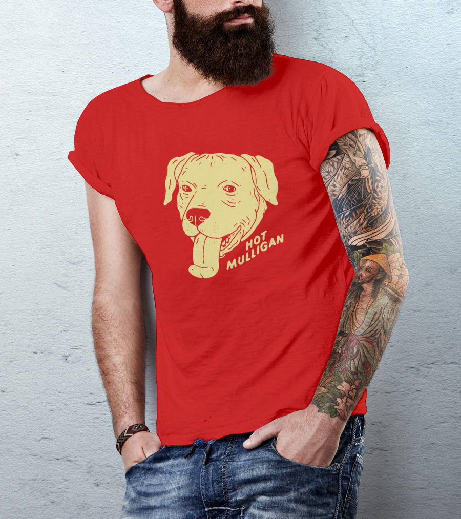 Hot Mulligan Panting Dog Red T-Shirt