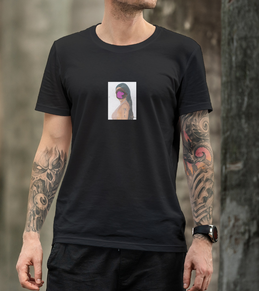 Rosalia Merch La Fama R Teardrop Tattoo And Purple Mask T-Shirt