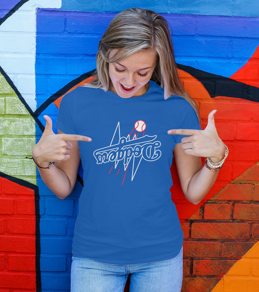 GoldenKnightGFX Dodgers Bolt Baseball T-Shirt