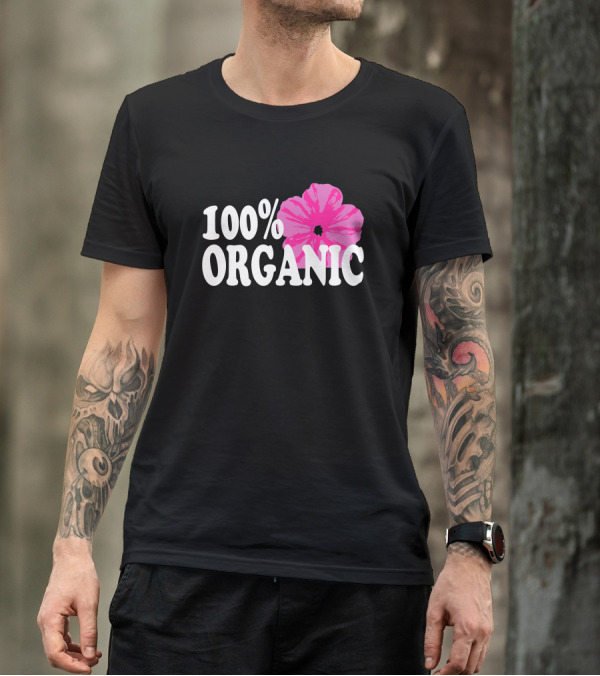 Santea Merch 100% Organic Pink Flower Sannysants T-Shirt