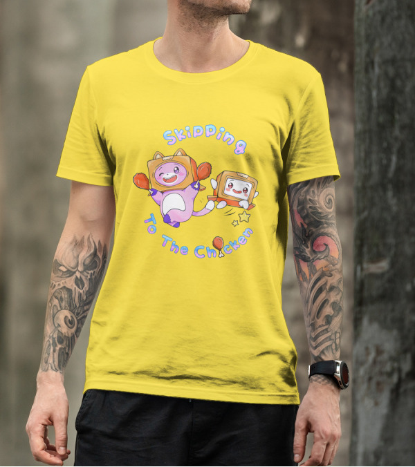 LankyBox Merch Skipping To The Chicken With Boxy And Foxy Characters T-Shirt
