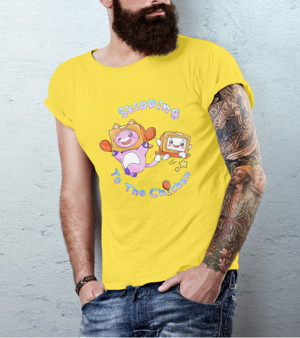 LankyBox Merch Skipping To The Chicken With Boxy And Foxy Characters T-Shirt