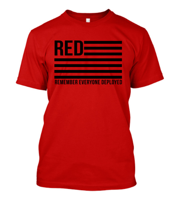 Karma Girl RED Remember Everyone Deployed USA Flag T-Shirt