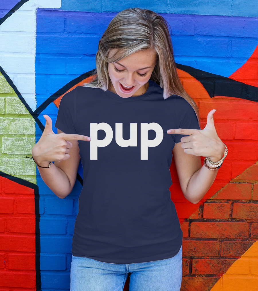 Gannondork Pup Bold Text Navy Background T-Shirt