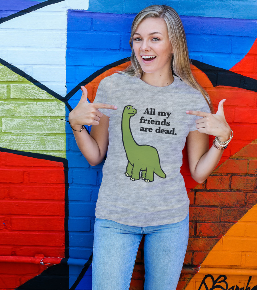 All My Friends Are Dead Dinosaur Gofroles Ripple Junction T-Shirt