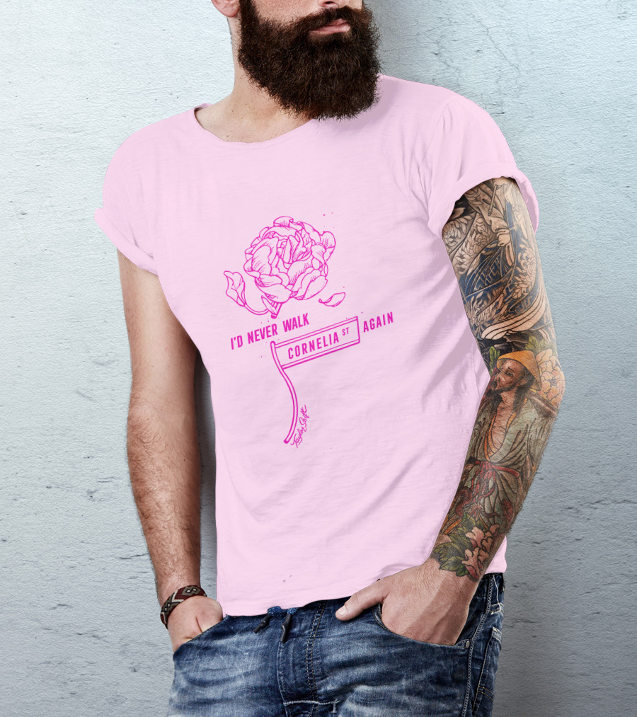 Taylor Swift Cornelia St I'd Never Walk Again Rose Drawing T-Shirt