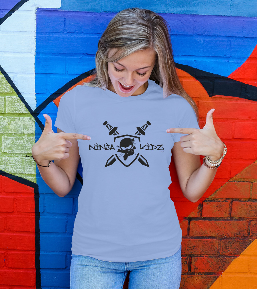 Ninja Kidz Shield With Swords And Ninja Character T-Shirt