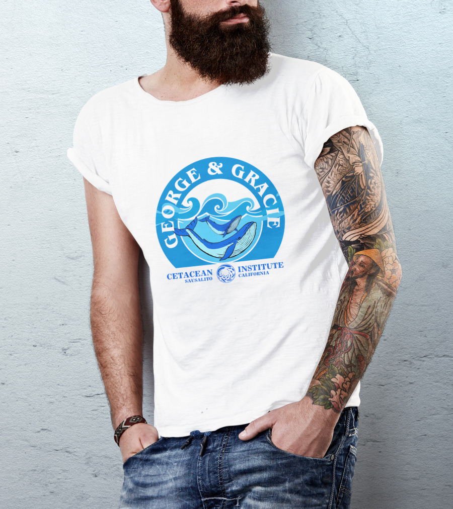 George And Gracie Cetacean Institute Sausalito California Wave T-Shirt
