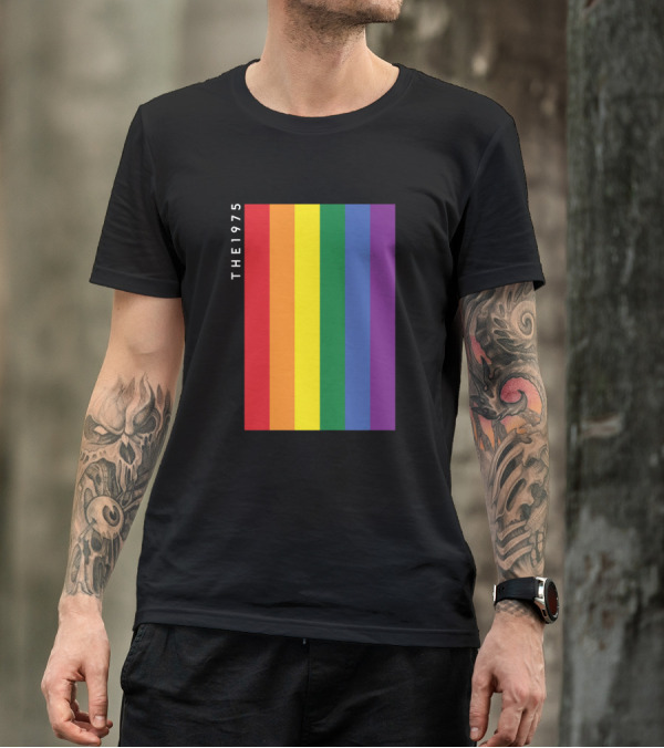 The 1975 Loving Someone Rainbow Vertical Stripes T-Shirt