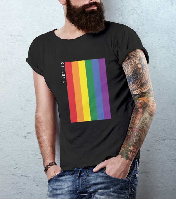 The 1975 Loving Someone Rainbow Vertical Stripes T-Shirt